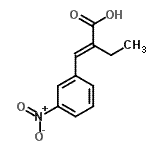 结构式 CAS# 124525-55-9, (2E)-2-(3-硝基苄基亚基)丁酸