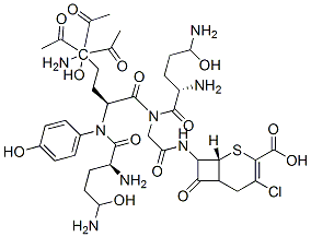 CAS#: 124620-50-4， 7-((N(5)-Acetyl-N(5)-hydroxyornithyl-N(5)-acetyl-N(5)-hydroxyornithyl-N(5)-acetyl-N(5)-hydroxyornithyl-4-hydroxyphenylglycyl)amino)-3-chloro-1-carba-3-cephem-4-carboxylic acid
