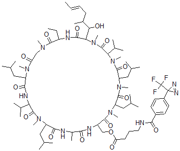 CAS#: 124824-01-7， 2-(O-(1-oxo-4-((4-(3-(trifluoromethyl)-3H-diazirin-3-yl)benzoyl)amino)butyl)-D-serine)-Cyclosporin A