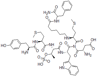 CAS#: 124869-86-9， threonyl(34)-aminohexanoic acid(37)-Cholecystokinin (31-39)