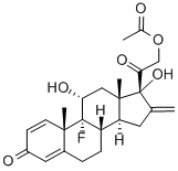 CAS#: 1255-35-2， 9-Fluoro-11beta,17,21-Trihydroxy-16-Methylenepregna-1,4-Diene-3,20-Dione 21-Acetate