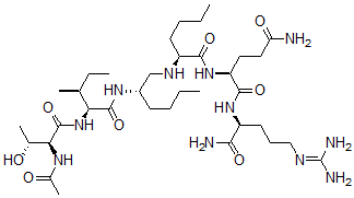 CAS#: 125552-93-4， (2S)-2-[[(2S)-2-[[(2S)-2-[[(2S,3S)-2-[[(2S,3R)-2-acetamido-3-hydroxy-butanoyl]amino]-3-methyl-pentanoyl]amino]hexyl]amino]hexanoyl]amino]-N-[(1S)-1-carbamoyl-4-guanidino-butyl]pentanediamide