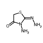 CAS 登录号：125611-83-8， (2E)-3-氨基-2-亚肼基-1,3-噻唑烷-4-酮