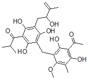 CAS#: 126026-30-0， 1-[3-[(3-Acetyl-2,4-Dihydroxy-6-Methoxy-5-Methylphenyl)Methyl]-2,4,6-Trihydroxy-5-(2-Hydroxy-3-Methylbut-3-Enyl)Phenyl]-2-Methylpropan-1-One