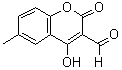 结构式 CAS# 126214-23-1, 4-羟基-6-甲基-2-氧代-2H-苯并吡喃-3-甲醛