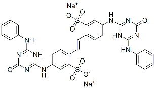 CAS#: 1264-32-0， 2,2'-(1,2-Ethenediyl)Bis[5-[[1,6-Dihydro-6-Oxo-4-(Phenylamino)-1,3,5-Triazin-2-Yl]Amino]-Benzenesulfonic Acid Sodium Salt (1:2)