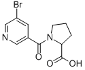 structure of CAS# 126581-82-6, (2S)-1-(5-Bromopyridine-3-Carbonyl)Pyrrolidine-2-Carboxylic acid;(2S)-1-[(5-Bromo-3-Pyridyl)-Oxomethyl]-2-Pyrrolidinecarboxylate;(2S)-1-(5-Bromopyridin-3-Yl)Carbonylpyrrolidine-2-Carboxylate;Zinc00251635