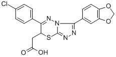 CAS#: 126598-25-2， 2-[3-(1,3-Benzodioxol-5-Yl)-6-(4-Chlorophenyl)-7H-[1,2,4]Triazolo[3,4-b][1,3,4]Thiadiazin-7-Yl]Acetic Acid