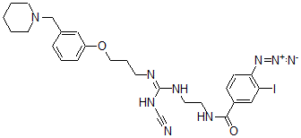 CAS 登录号：126632-02-8， 4-叠氮基-N-[2-[[N-氰基-N'-[3-[3-(哌啶-1-基甲基)苯氧基]丙基]甲脒基]氨基]乙基]-3-碘苯甲酰胺