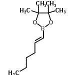 结构式 CAS# 126688-97-9, 2-[(1E)-1-己烯-1-基]-4,4,5,5-四甲基-1,3,2-二氧硼戊环