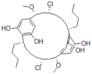 CAS#: 126693-93-4， (2R,4R,8S,13R,15R,19S)-8,19-Dibutyl-4,15-dichloro-2,13-dimethoxytricyclo[18.2.2.29,12]hexacosa-9,11,20,22(1),23,25-hexene-10,21,24,26-tetrol
