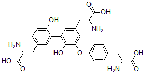 CAS 登录号：126723-16-8， 2-氨基-3-[3-[5-(2-氨基-3-羟基-3-氧代丙基)-2-羟基苯基]-5-[4-(2-氨基-3-羟基-3-氧代丙基)苯氧基]-4-羟基苯基]丙酸