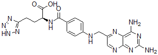CAS#: 127134-21-8， (2S)-2-[[4-[(2,4-Diaminopteridin-6-Yl)Methylamino]Benzoyl]Amino]-4-(2H-Tetrazol-5-Yl)Butanoic Acid