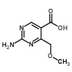 结构式 CAS# 127958-00-3, 2-氨基-4-(甲氧基甲基)-5-嘧啶羧酸