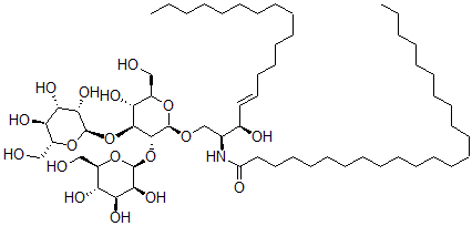CAS#: 128443-10-7， O-Mannopyranosyl-(1-3)-O-mannopyranosyl-(1-4)-O-glucopyranosyl-(1-1)-2-N-tetracosanoylsphingenine