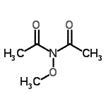 structure of CAS# 128459-09-6, N-Acetyl-N-Methoxyacetamide;N,N-Diacetyl-O-methylhydroxylamine;N-Acetyl-N-methoxyacetamide #;N-METHOXYDIACETAMIDE