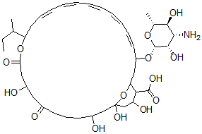 CAS#: 128808-63-9， (6E,10Z)-3-[(2R,3S,4S,5S,6R)-4-Amino-3,5-Dihydroxy-6-Methyloxan-2-Yl]Oxy-15-Butan-2-Yl-19,25,27,29-Tetrahydroxy-17,21-Dioxo-16,31-Dioxabicyclo[25.3.1]Hentriaconta-4,6,8,10,12-Pentaene-30-Carboxylic Acid