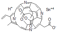 CAS#: 128835-29-0， (Sp-4-2-(2S-trans))-(18-Carboxy-20-(Carboxymethyl)-8-Ethenyl-13-Ethyl-2,3-Dihydro-3,7,12,17-Tetramethyl-21H,23H-Porphine-2-Propanoato(5-)-N21,N22,N23,N24)Stannate(1-) Hydrogen