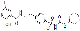CAS#: 128836-54-4， N-[2-[4-(Cyclohexylcarbamoylsulfamoyl)Phenyl]Ethyl]-2-Hydroxy-5-Iodobenzamide
