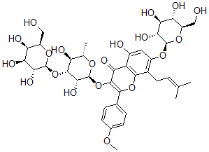 CAS#: 128988-53-4， Anhydroicaritin 3-galactosyl(1-3)rhamnoside-7-glucoside