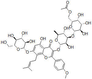 CAS#: 128988-54-5， Anhydroicaritin 3-(6-O-acetylgalactosyl(1-3)rhamnoside)-7-glucoside