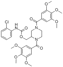 CAS#: 129230-03-1， [1,4-Bis(3,4,5-Trimethoxybenzoyl)Piperazin-2-Yl]Methyl N-(2-Chlorophenyl)Carbamate