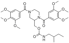 CAS#: 129230-08-6， [1,4-Bis(3,4,5-Trimethoxybenzoyl)Piperazin-2-Yl]Methyl N-(2-Methylbutyl)Carbamate