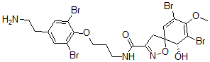 CAS#: 129313-98-0， (6R)-N-[3-[4-(2-Aminoethyl)-2,6-Dibromophenoxy]Propyl]-7,9-Dibromo-6-Hydroxy-8-Methoxy-1-Oxa-2-Azaspiro[4.5]Deca-2,7,9-Triene-3-Carboxamide