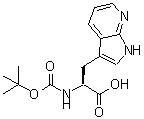 structure of CAS# 129423-33-2, N-{[(2-Methyl-2-Propanyl)Oxy]Carbonyl}-3-(1H-Pyrrolo[2,3-b]Pyridin-3-Yl)Alanine;(S)-2-((t<wbr>ert-Butox<wbr>ycarbonyl<wbr>)amino)-3<wbr>-(1H-pyrr<wbr>olo[2,3-b<wbr>]pyridin-<wbr>3-yl)prop<wbr>anoic acid;1H-Pyrrol<wbr>o[2,3-b]p<wbr>yridine-3<wbr>-propanoi<wbr>c acid, α<wbr>-[[(1,1-d<wbr>imethylet<wbr>hoxy)carb<wbr>onyl]amin<wbr>o]-;Boc-DL-7-azatryptophan