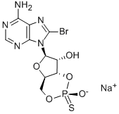 CAS 登录号：129735-00-8， 8-溴-腺苷环3',5'-[氢[P(R)]-硫代磷酸酯]