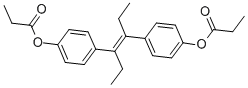 结构式 CAS# 130-80-3, [4-[(E)-4-(4-丙酰氧基苯基)己-3-烯-3-基]苯基]丙酸酯