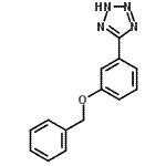 structure of CAS# 130019-48-6, 5-[3-(Benzyloxy)Phenyl]-1H-Tetrazole;3-(1H-1,2,3,4-tetraazol-5-yl)-1-(phenylmethoxy)benzene;5-(3-BENZYLOXYPHENYL)-1H-TETRAZOLE