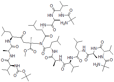 CAS#: 130378-94-8， N-tert-Butyloxycarbonyl-valyl-alanyl-leucyl-aminoisobutyryl-valyl-alanyl-leucyl(valyl-alanyl-leucyl-aminoisobutyryl)(2) methyl ester