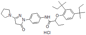CAS#: 130381-20-3， 2-[2,4-Bis(2-Methylbutan-2-Yl)Phenoxy]-N-[4-(5-Oxo-3-Pyrrolidin-1-Yl-4H-Pyrazol-1-Yl)Phenyl]Butanamide Hydrochloride