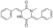 structure of CAS# 130603-59-7, (3Z,6Z)-1-Methyl-3,6-Bis(Phenylmethylidene)Piperazine-2,5-Dione;(3Z,6Z)-1-Methyl-3,6-Bis(Phenylmethylene)Piperazine-2,5-Dione;(3Z,6Z)-3,6-Bis(Benzylidene)-1-Methyl-Piperazine-2,5-Quinone;2,5-Piperazinedione, 1-Methyl-3,6-Bis(Phenylmethylene)-, (Z,Z)-