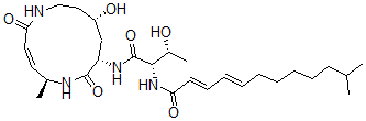 CAS#: 130743-08-7， (2E,4E)-N-[(2S,3R)-3-Hydroxy-1-[[(3Z,5S,8S,10S)-10-Hydroxy-5-Methyl-2,7-Dioxo-1,6-Diazacyclododec-3-En-8-Yl]Amino]-1-Oxobutan-2-Yl]-11-Methyldodeca-2,4-Dienamide