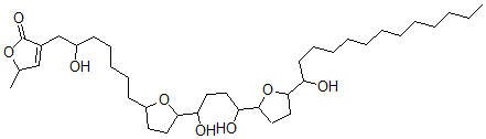 CAS#: 130818-48-3， 3-[7-[5-[1,4-Dihydroxy-4-[5-(1-Hydroxytridecyl)Oxolan-2-Yl]Butyl]Oxolan-2-Yl]-2-Hydroxyheptyl]-5-Methyl-5H-Furan-2-One