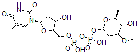 CAS#: 130832-66-5， [Hydroxy-[[(2R,3S,5R)-3-Hydroxy-5-(5-Methyl-2,4-Dioxopyrimidin-1-Yl)Oxolan-2-Yl]Methoxy]Phosphoryl] [(4S,5S,6S)-5-Hydroxy-4-Methoxy-6-Methyloxan-2-Yl] Hydrogen Phosphate