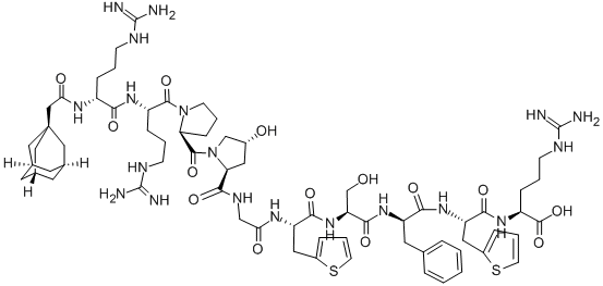 CAS#: 130942-96-0， N2-(2-Tricyclo[3.3.1.1(3,7)]Dec-1-Ylacetyl)-D-Arginyl-L-Arginyl-L-Prolyl-(4R)-4-Hydroxy-L-Prolylglycyl-3-(2-Thienyl)-L-Alanyl-L-Seryl-D-Phenylalanyl-3-(2-Thienyl)-L-Alanyl-L-Arginine
