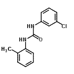 结构式 CAS# 13143-21-0, 1-(3-氯苯基)-3-(2-甲基苯基)脲