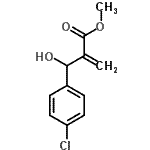 structure of CAS# 131469-67-5, Methyl 2-[(4-Chlorophenyl)(Hydroxy)Methyl]Acrylate;2-[(4-Chloro-phenyl)-hydroxy-methyl]-;2-[(4-CHLORO-PHENYL)-HYDROXY-METHYL]-ACRYLICACIDMETHYLESTER;Acrylic acid methyl ester