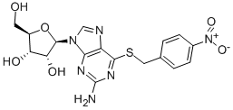 CAS#: 13153-27-0， 2-[2-Amino-6-[(4-nitrobenzyl)thio]purin-9-yl]-5-methylol-tetrahydrofuran-3,4-diol