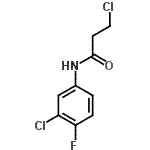 structure of CAS# 131605-66-8, 3-Chloro-N-(3-Chloro-4-Fluorophenyl)Propanamide;3-chloro-N-(3-chloro-4-fluorophenyl)propanamide;MFCD01213651;propanamide, 3-chloro-N-(3-chloro-4-fluorophenyl)