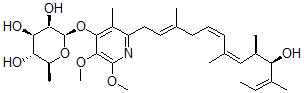 CAS#: 131622-62-3， (2R,3R,4R,5R,6S)-2-[2-[(2E,5Z,7Z,9R,10R,11Z)-10-Hydroxy-3,7,9,11-Tetramethyltrideca-2,5,7,11-Tetraenyl]-5,6-Dimethoxy-3-Methylpyridin-4-Yl]Oxy-6-Methyloxane-3,4,5-Triol
