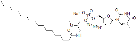 CAS#: 131933-67-0， Sodium [(2S,3S,5R)-3-Azido-5-(5-Methyl-2,4-Dioxopyrimidin-1-Yl)Oxolan-2-Yl]Methyl [2-Ethoxy-3-(Octadecanoylamino)Propyl] Phosphate