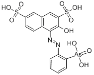 CAS#: 132-33-2， 4-[(2-Arsonophenyl)Hydrazinylidene]-3-Oxonaphthalene-2,7-Disulfonic Acid