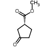结构式 CAS# 132076-27-8, 甲基(1R)-3-氧代环戊烷羧酸酯