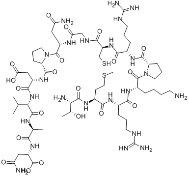 CAS#: 132116-39-3， Threonyl-methionyl-arginyl-lysyl-prolyl-arginyl-cysteinyl-glycyl-asparaginyl-prolyl-aspartyl-valyl-alanyl-asparagine