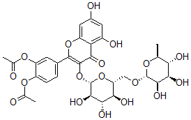 CAS#: 132151-81-6， [2-Acetyloxy-5-[5,7-Dihydroxy-4-Oxo-3-[(2S,3R,4S,5S,6R)-3,4,5-Trihydroxy-6-[[(2R,3R,4R,5R,6S)-3,4,5-Trihydroxy-6-Methyloxan-2-Yl]Oxymethyl]Oxan-2-Yl]Oxychromen-2-Yl]Phenyl] Acetate