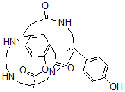 CAS#: 133084-04-5， (11R-(11R*,17S*))-15-(Acetyloxy)-17-((4-Hydroxyphenyl)Methyl)-1,6,10,22-Tetraazatricyclo(9.7.6.1(12,16))Pentacosa-12(25),13,15-Triene-18,23-Dione